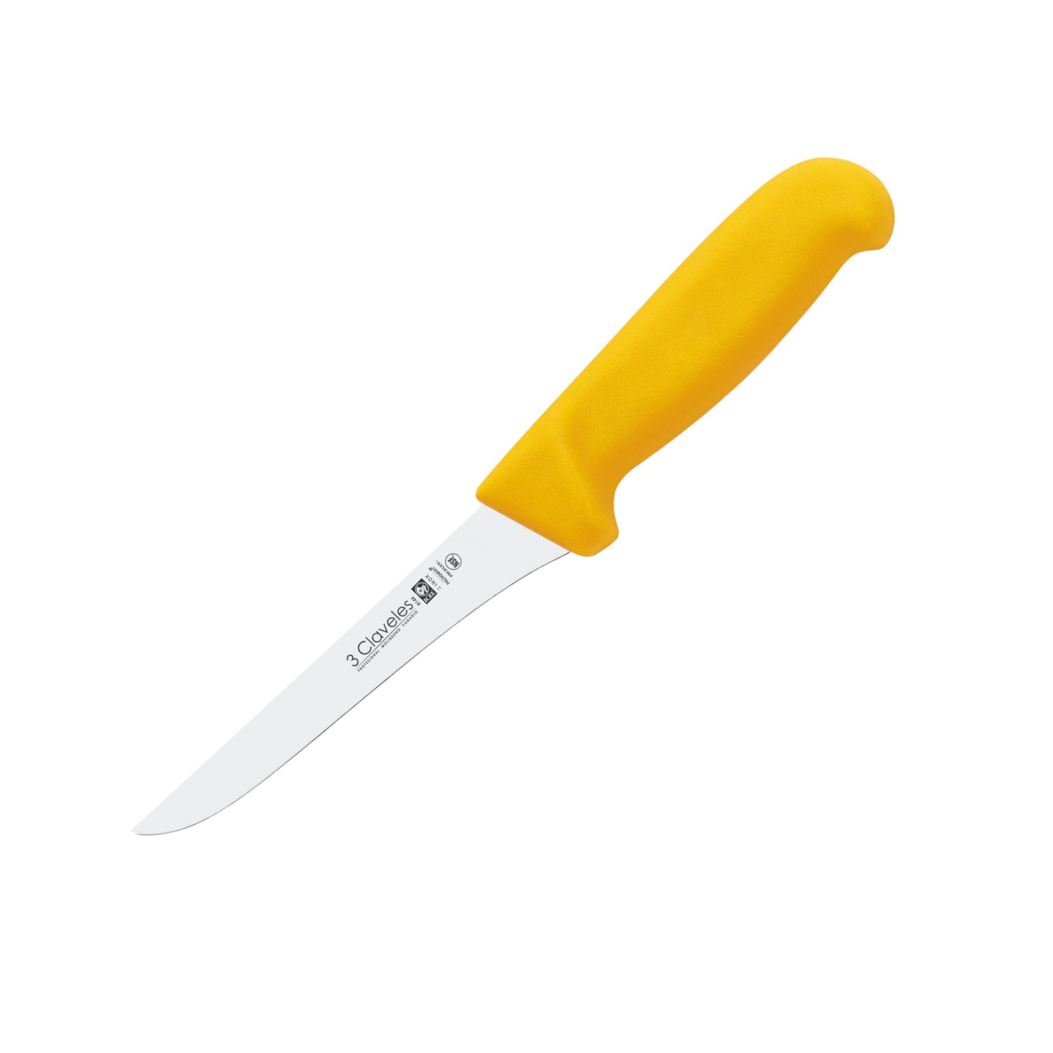 Butcher knife boning knife 13 cm blade with yellow handle with ha...