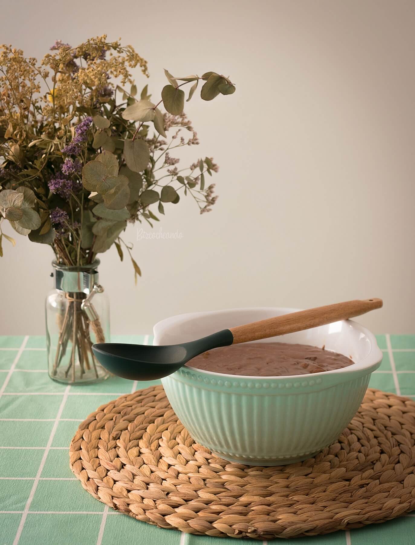 Cuchara de servir de silicona y madera de haya BPA Free 3 Claveles