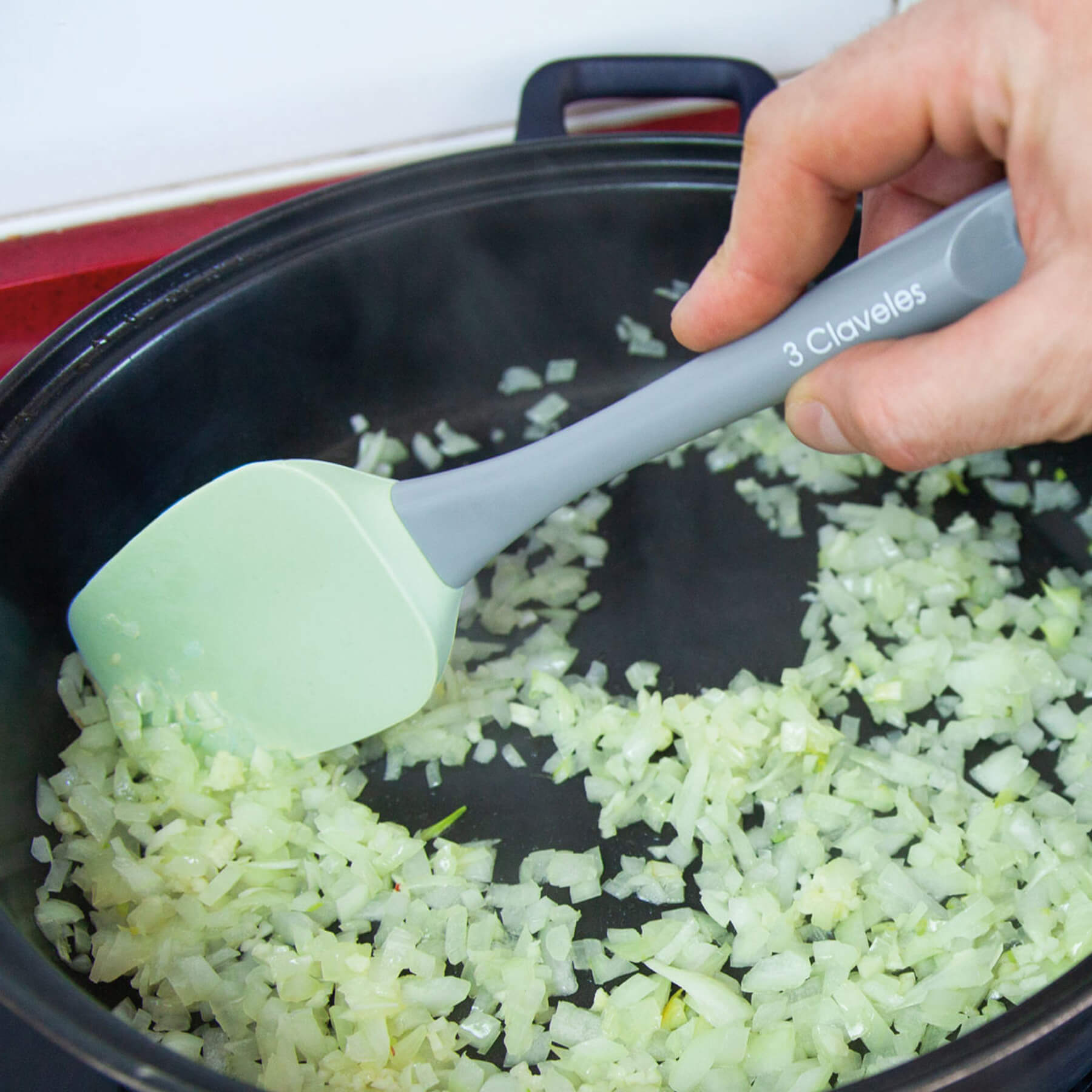 Cuchara de cocina de silicona con mango de poliestireno BPA Free 3Claveles