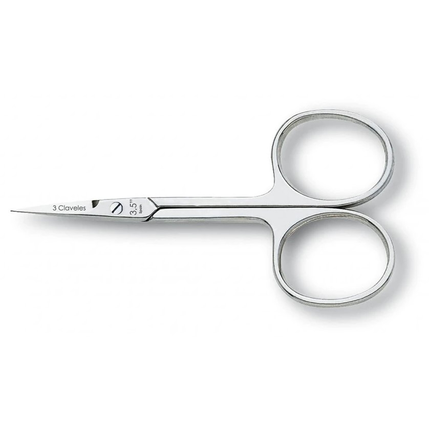 Tijera para cutículas recta 3 Claveles de 9 cm acero carbono