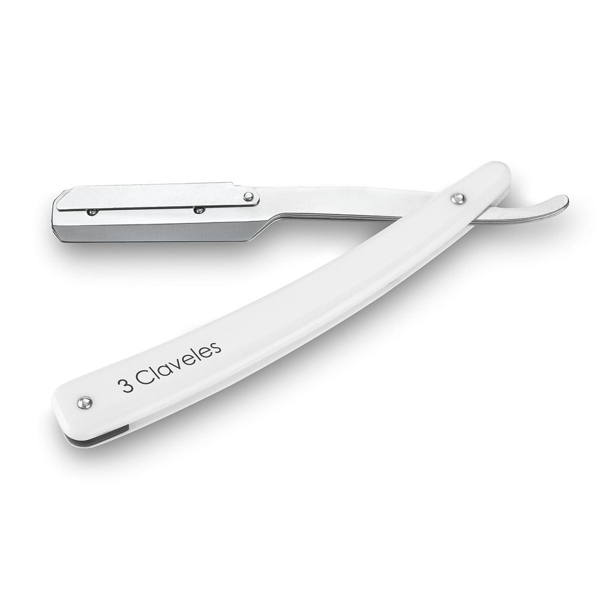 Barber's razor with interchangeable blade, safety lock, and white...