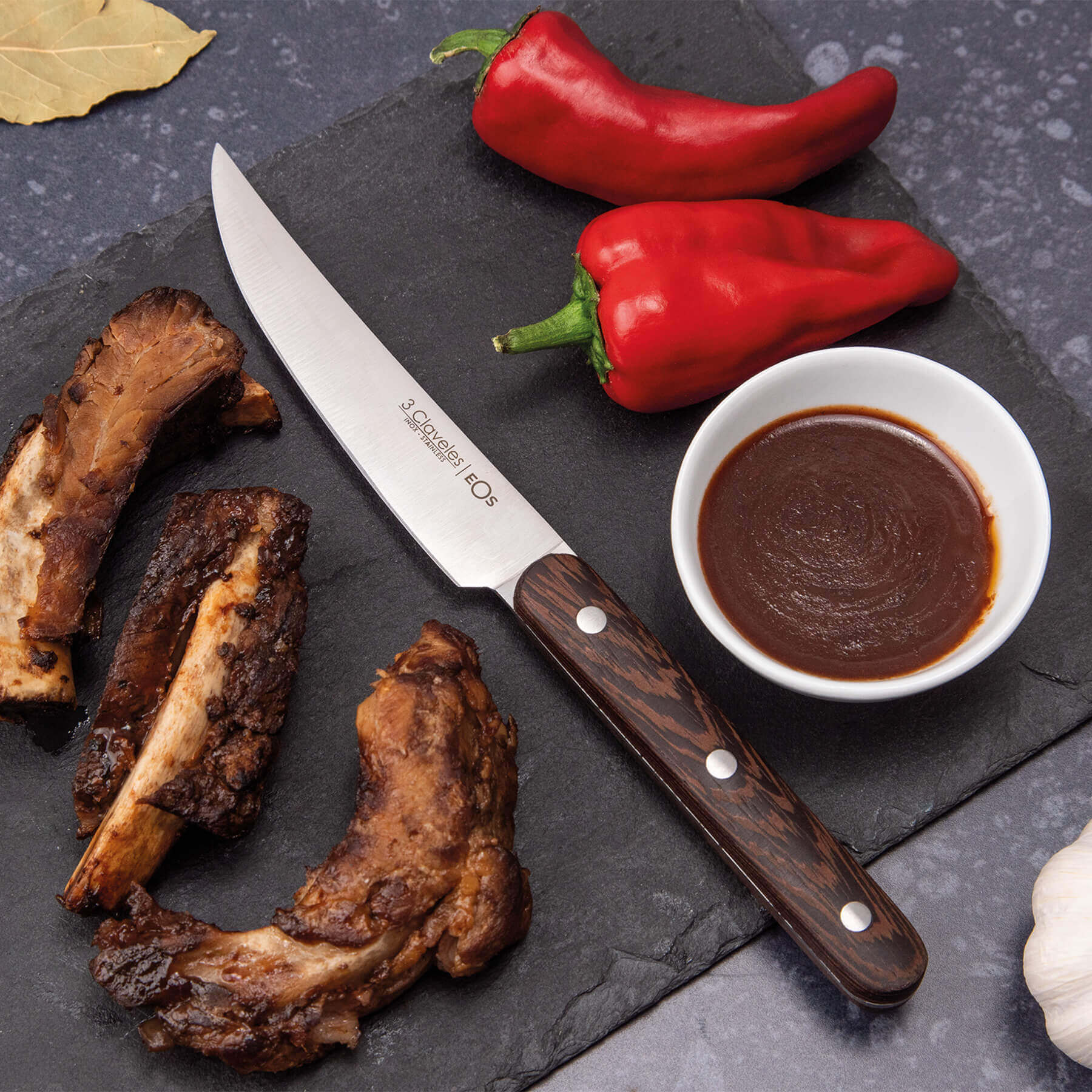 4er-Set EOS 3 Claveles Steakmesser mit Wenge-Holzgriffen