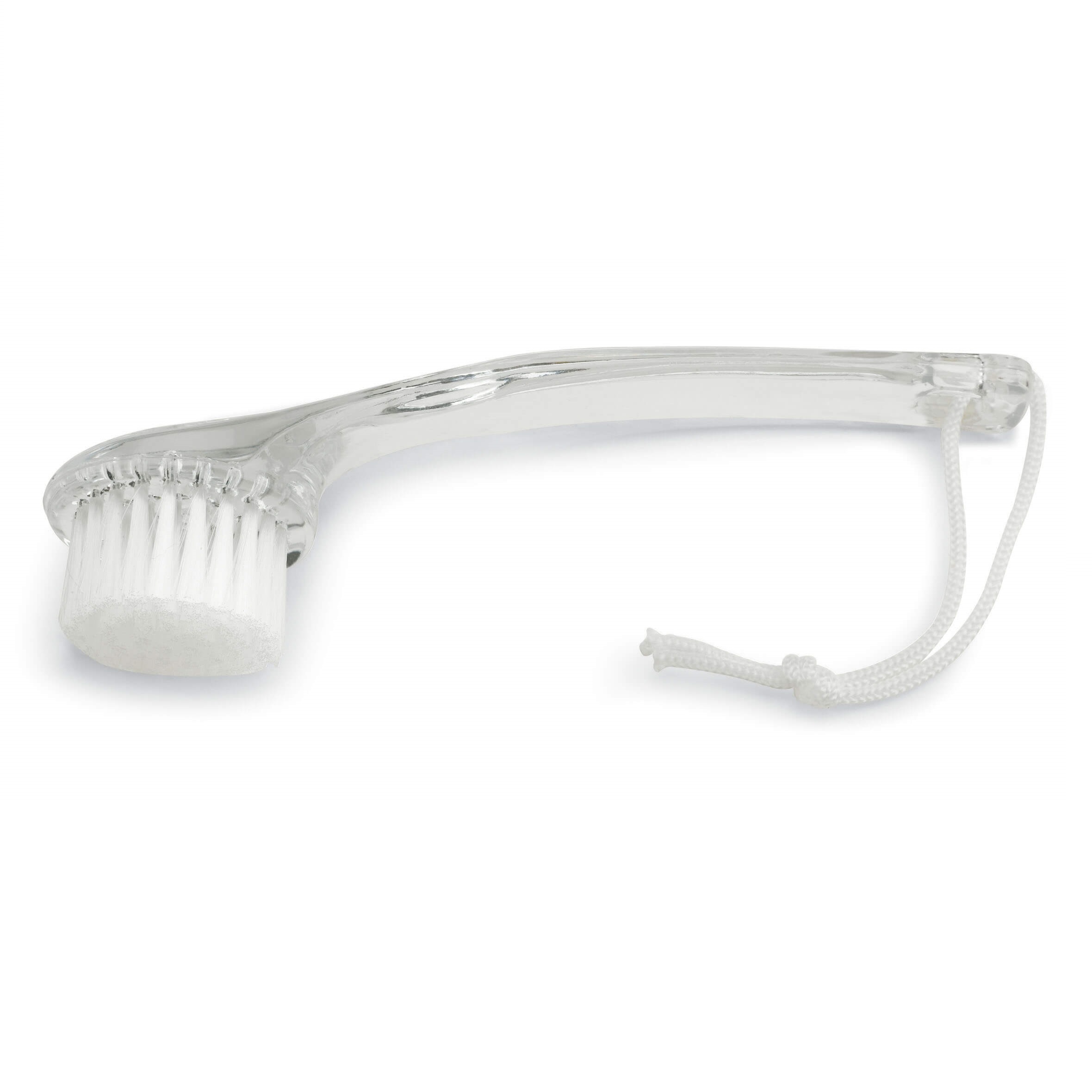 Facial brush with plastic handle and cord, 3 Claveles