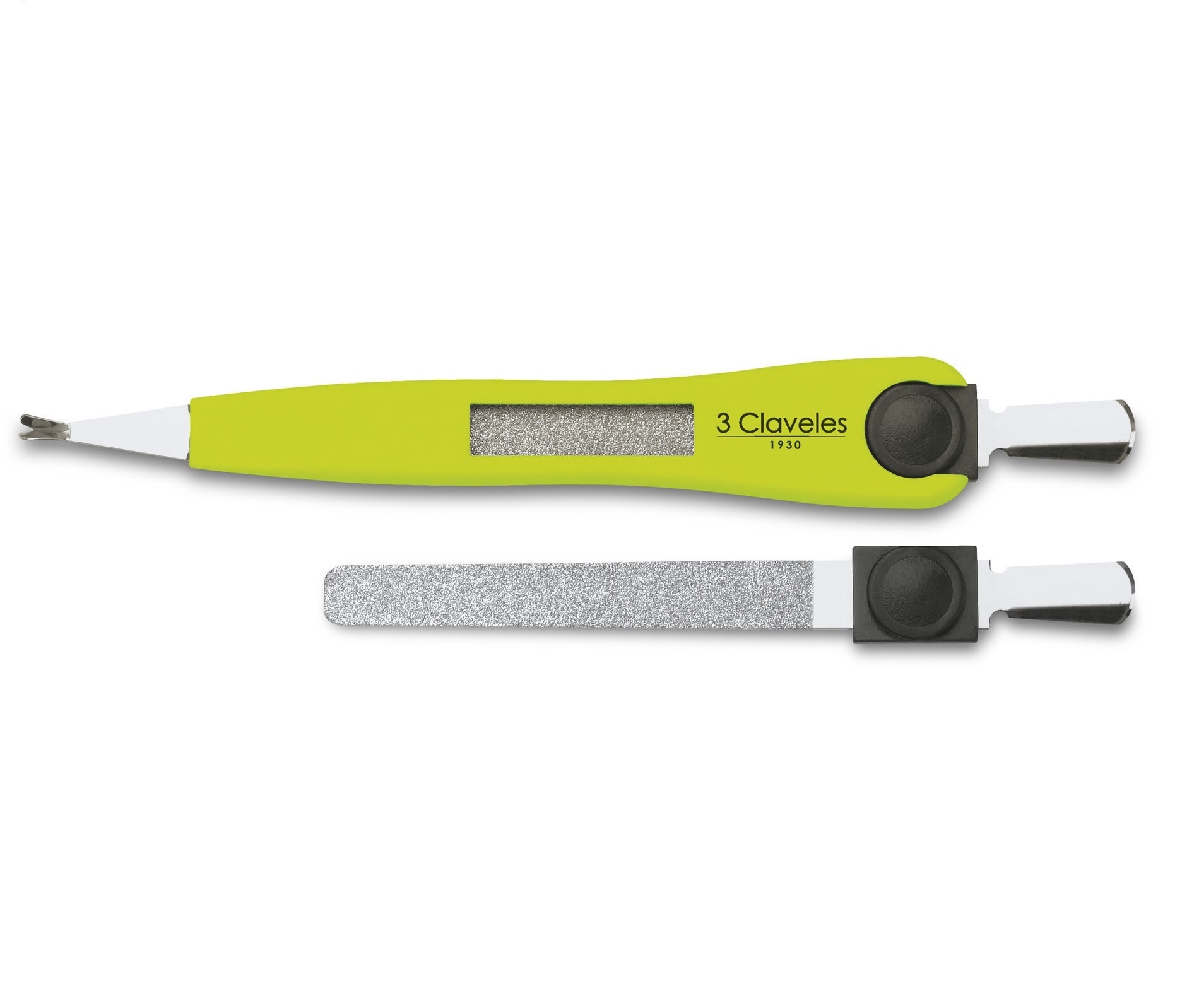 Cuticle Clipper with Colored File, Display of 24 Units, 3 Claveles