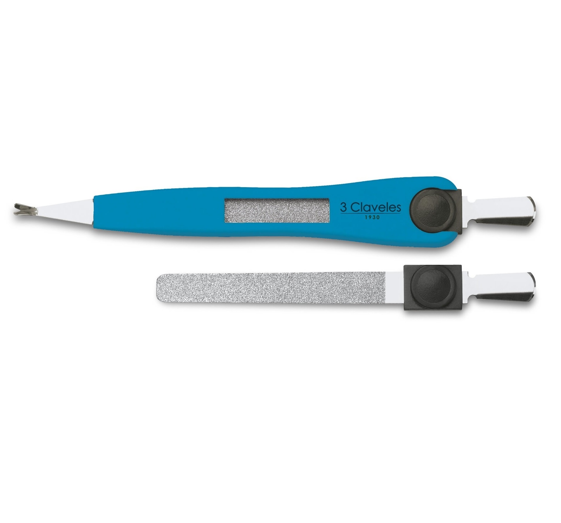 Cuticle Clipper with Colored File, Display of 24 Units, 3 Claveles