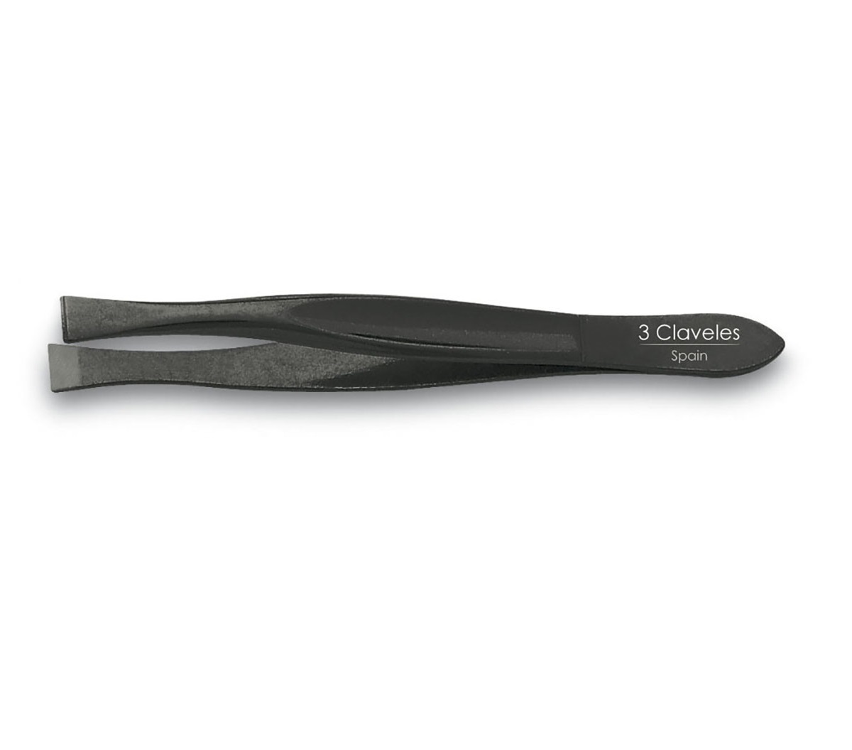 Black tweezers with wide tips, 8 cm, 3 Claveles