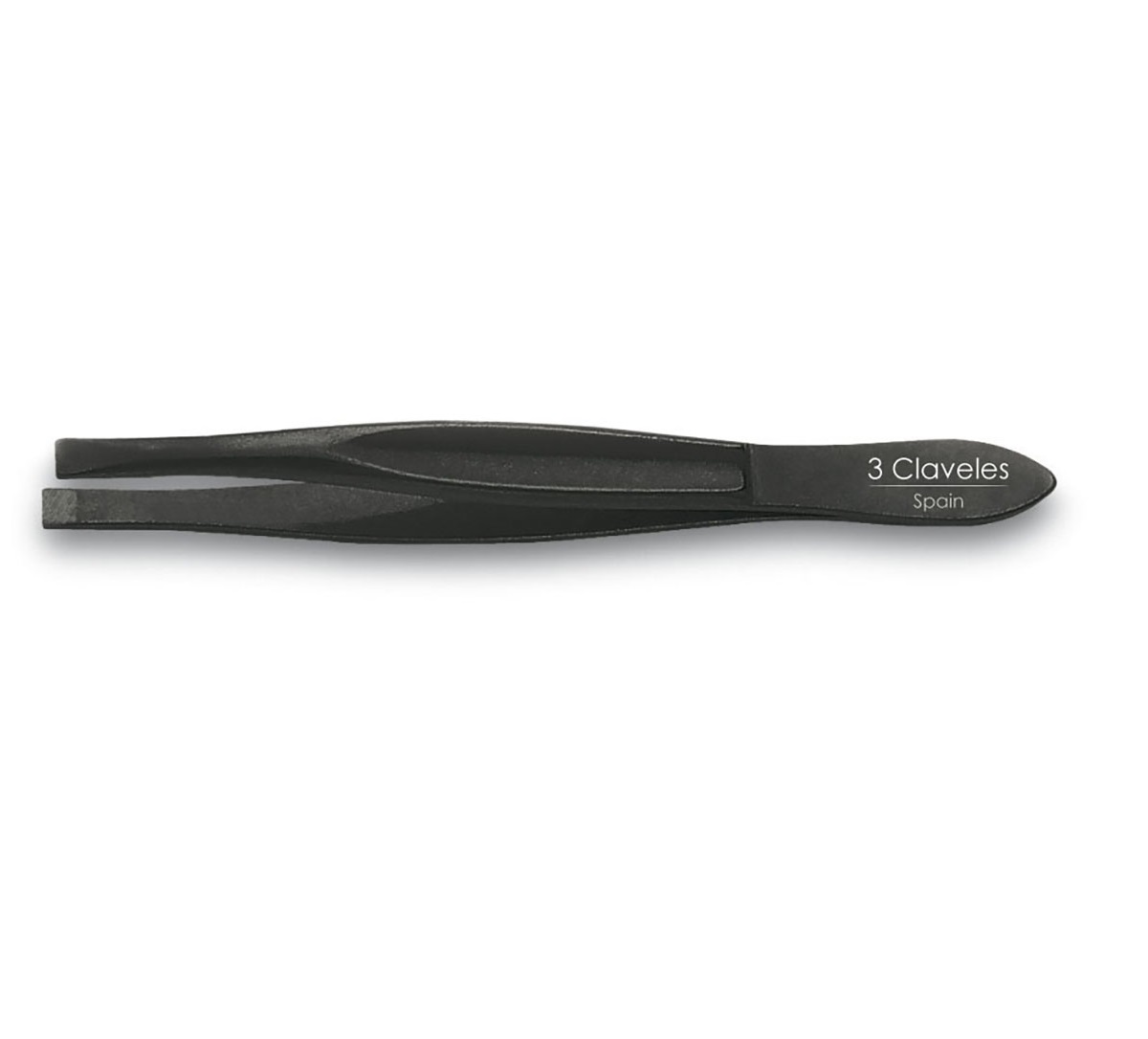 Black tweezers with straight tips, 8 cm, 3 Claveles