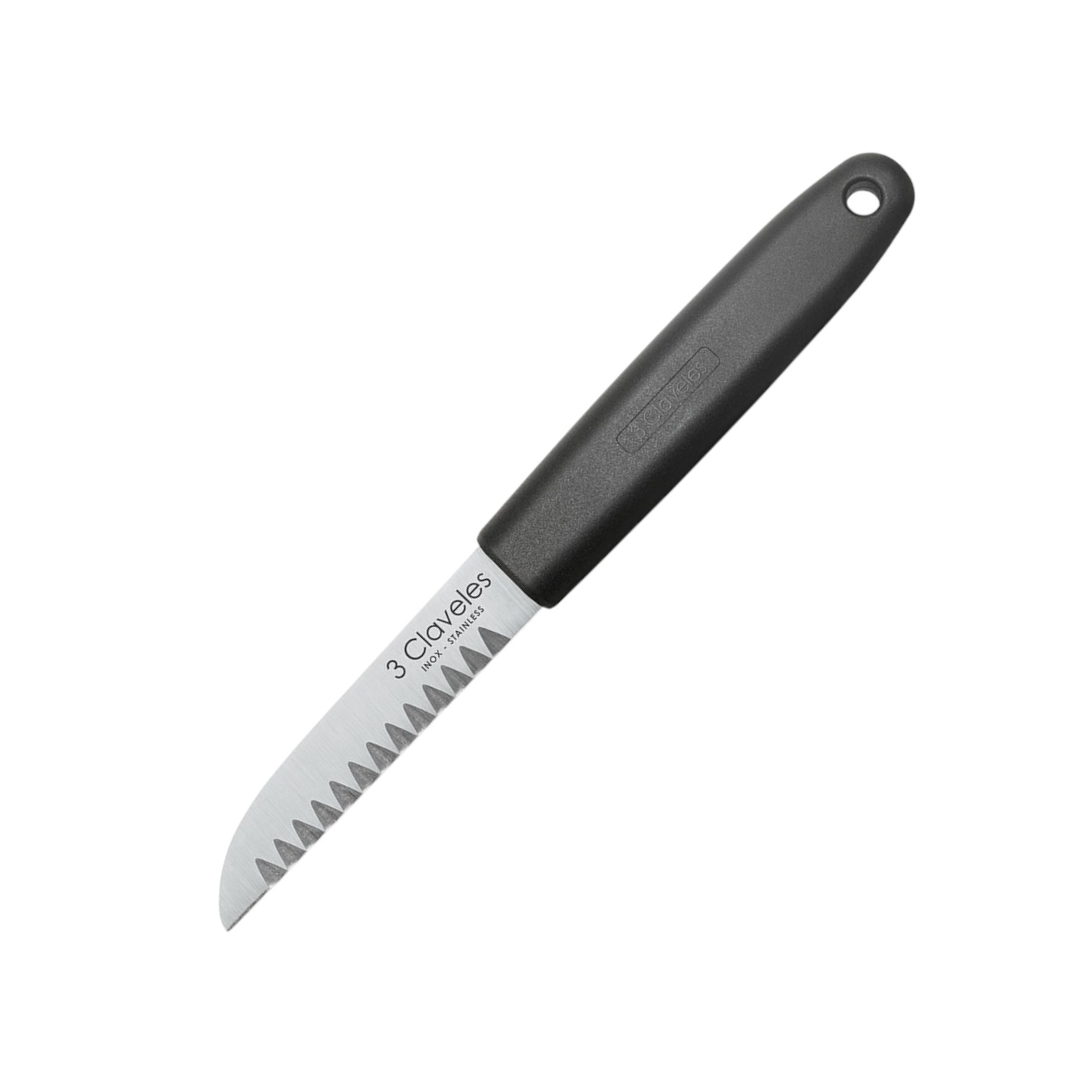 Decorating knife with black polypropylene handle, 19.5 cm, 3 Claveles