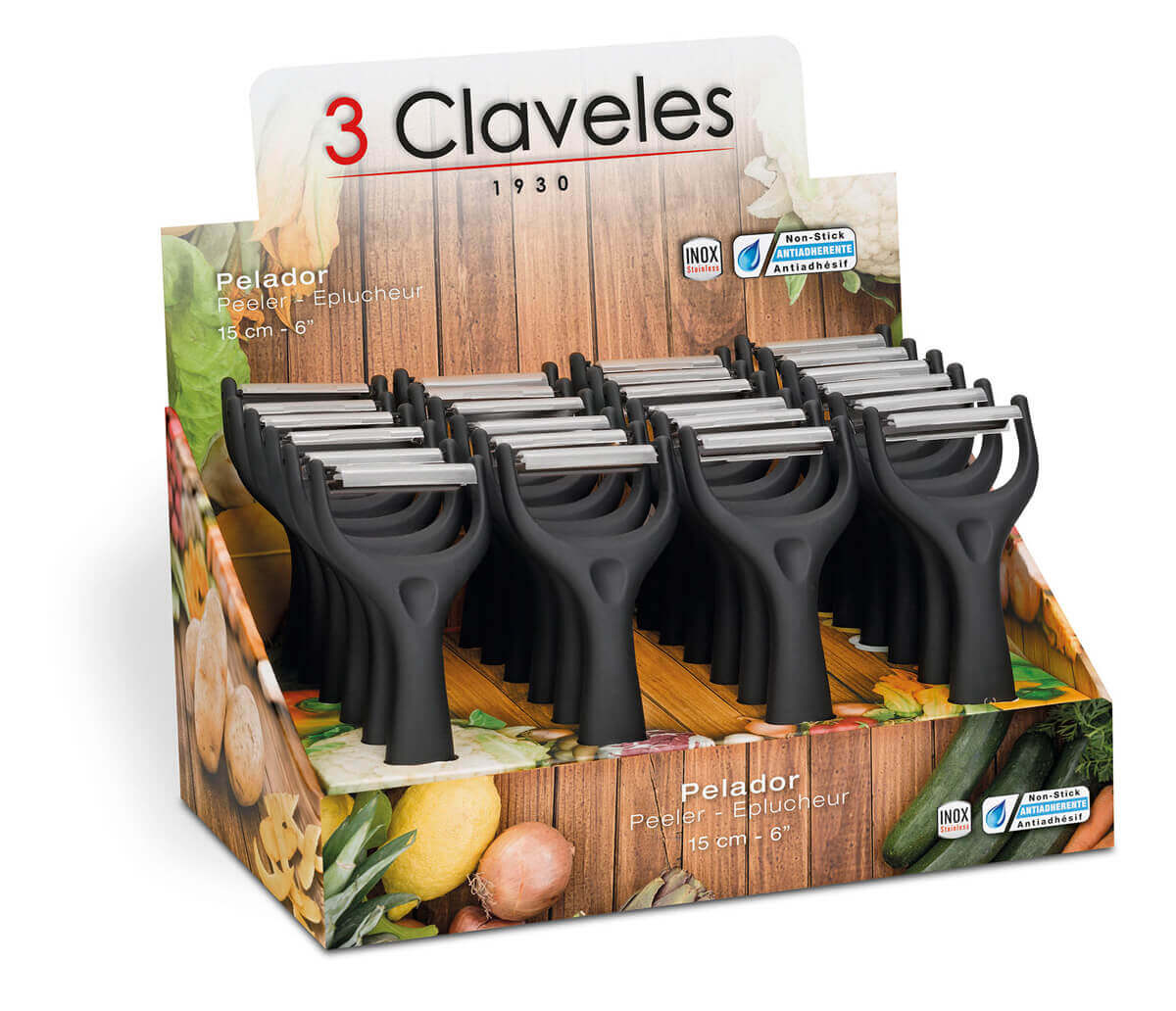 Peeler 15 cm display 24 pieces 3 Claveles