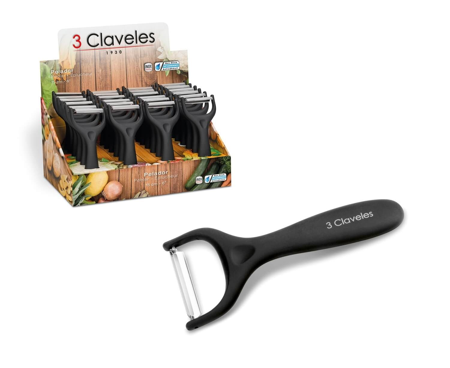 Peeler 15 cm display 24 pieces 3 Claveles