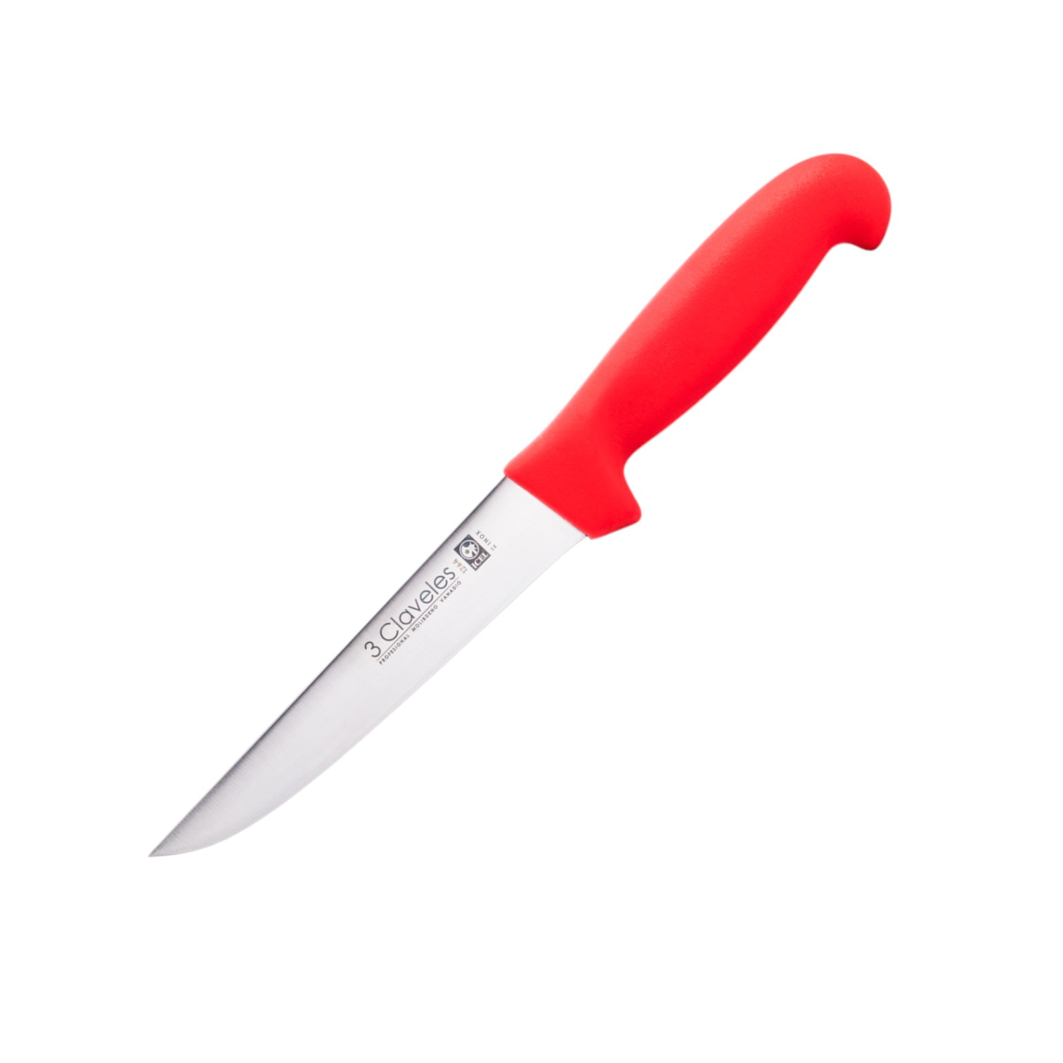 Wide boning knife with 15cm blade and red polypropylene handle 3 ...
