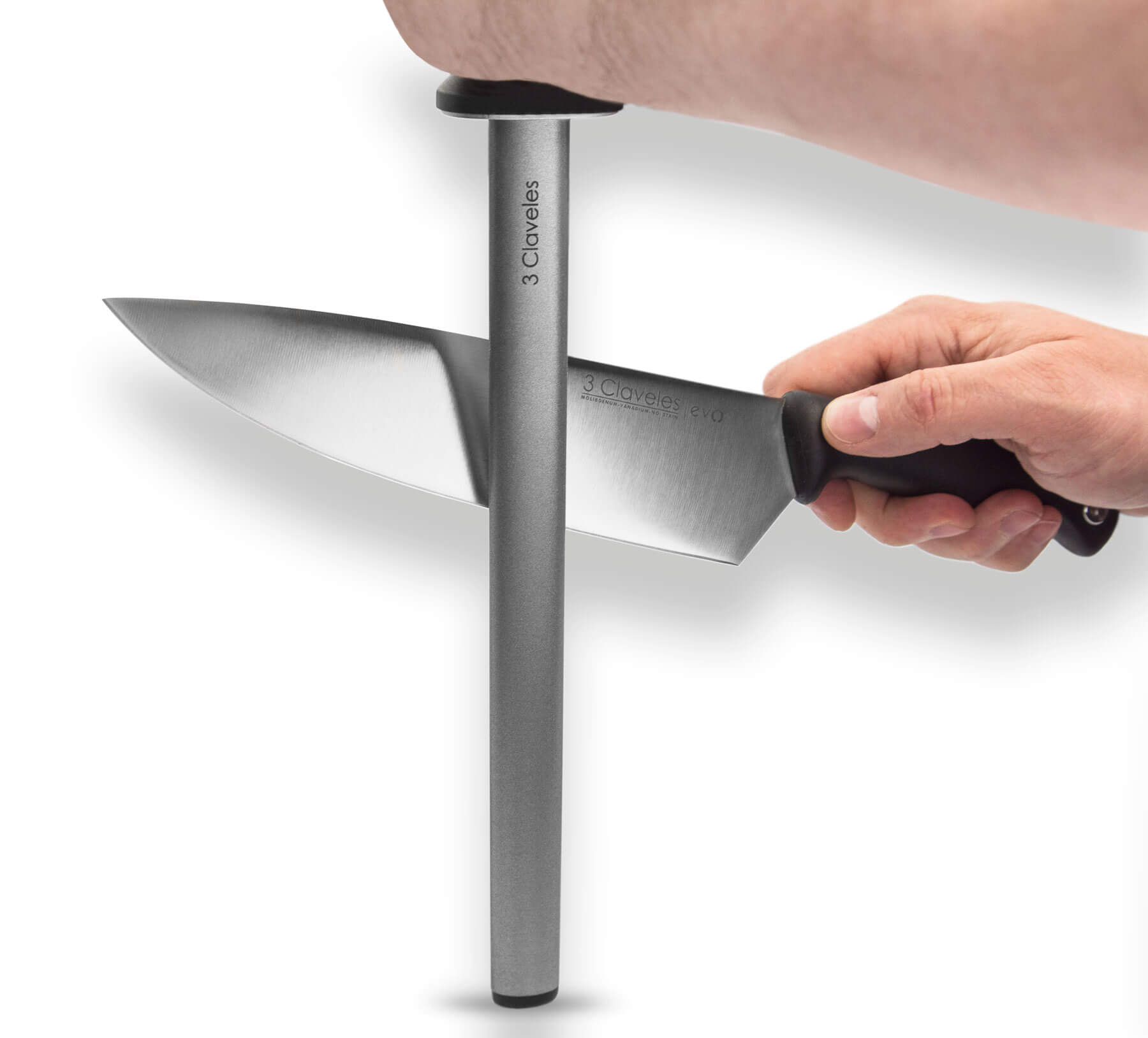 3 Claveles diamond sharpening steel with black nylon fiber handle