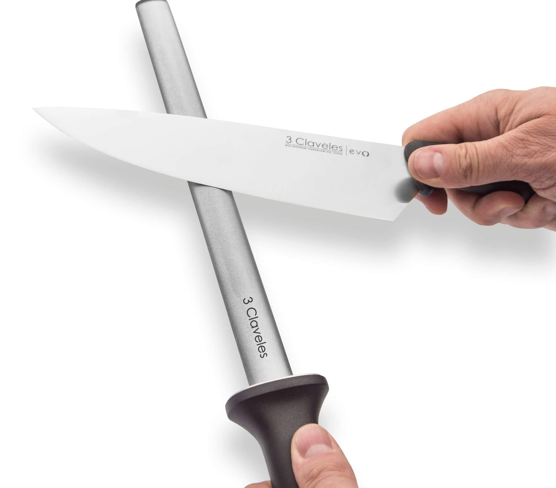 3 Claveles diamond sharpening steel with black nylon fiber handle