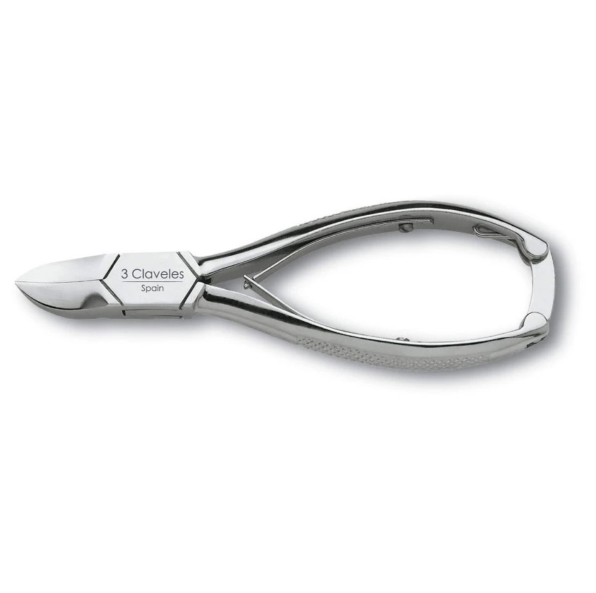 Alicate pedicuro de 14,5 cm curvo con doble muelle 3 Claveles