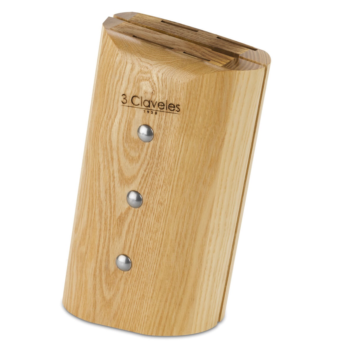 Taco de madera vacío para 5 cuchillas y tijeras 3 Claveles