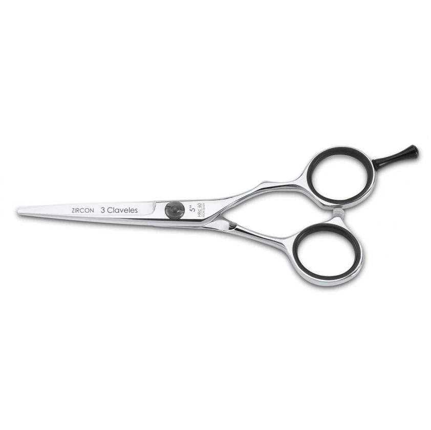 Tijera de peluqueria Zircon 5" con filo navaja 3 Claveles