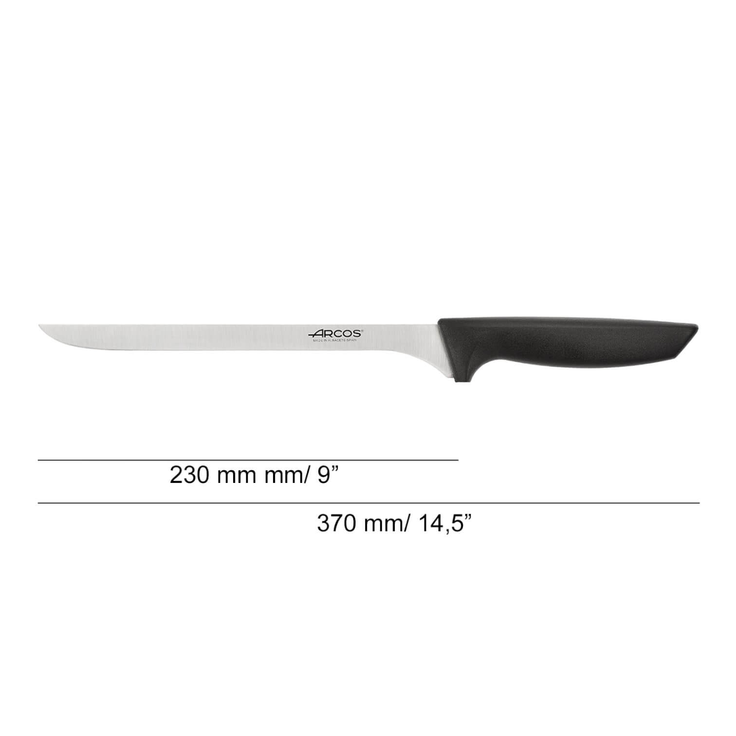 Arcos Niza series ham knife with black polypropylene handle 230 mm