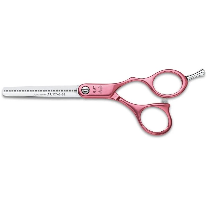 Tijera peluquero Duraluminium ES28 6" para esculpir 3 Claveles