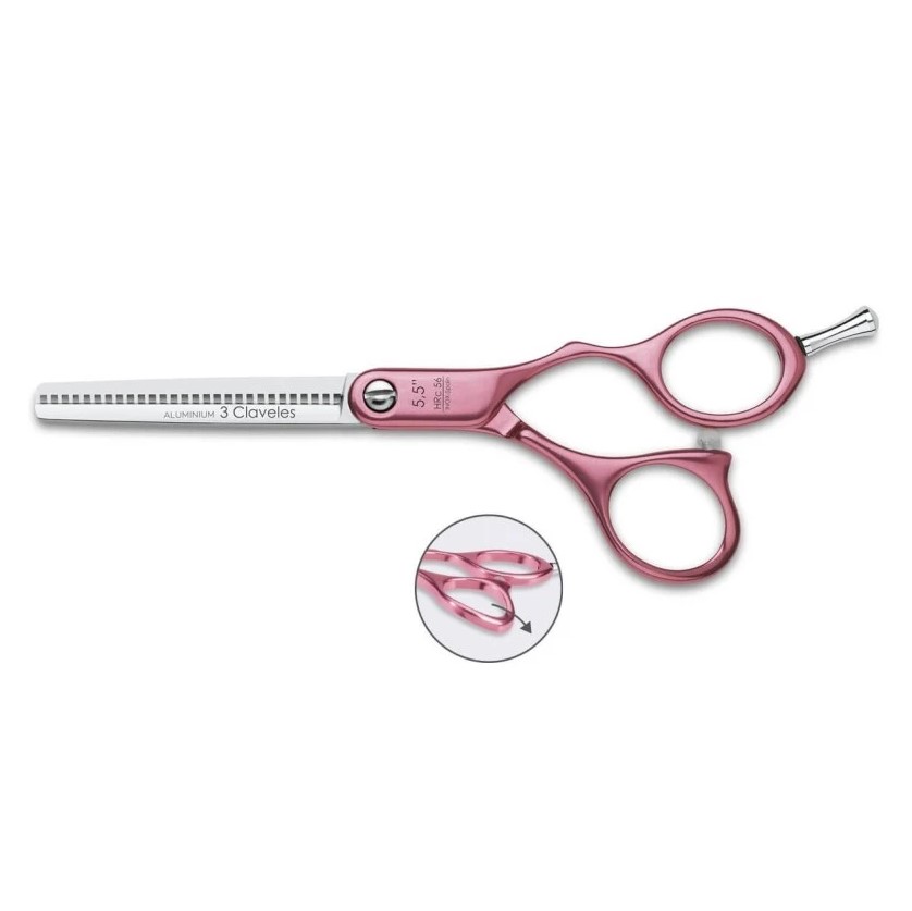 Tijera peluquero Duraluminium ES28 6" para esculpir 3 Claveles