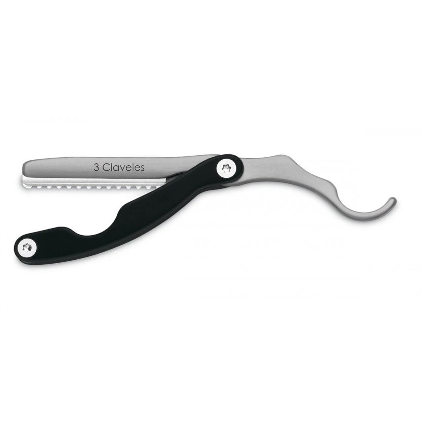 Navaja peluquero negro Ergo 17.5 cm 3 Claveles