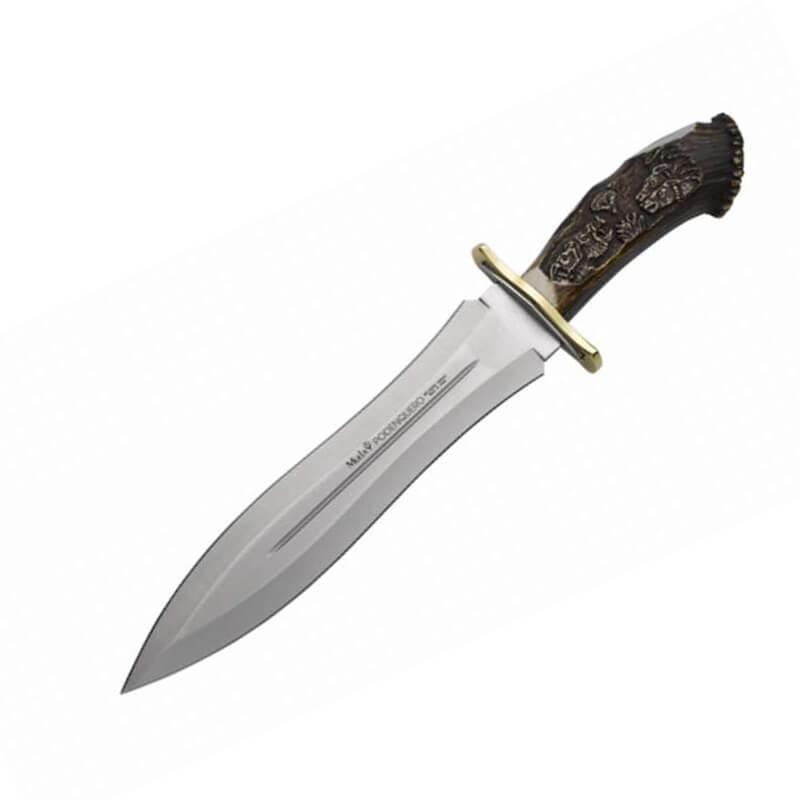 Cuchillo de caza Muela Podenquero GJ con mango de asta de ciervo ...