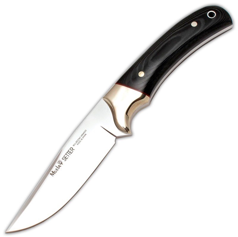 Cuchillo de caza Muela Setter-11M con mango de micarta negra y ho...