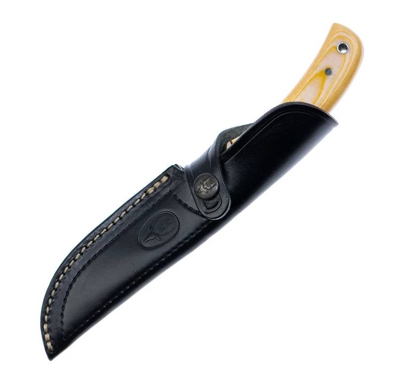 Cuchillo de caza Muela Setter-11B con mango de micarta blanca y hoja de 11 cm