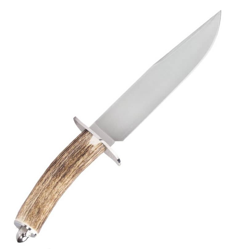 Cuchillo de caza Muela Sarrio-19A con mango de asta de ciervo y hoja de acero Molibdeno Vanadio de 19 cm