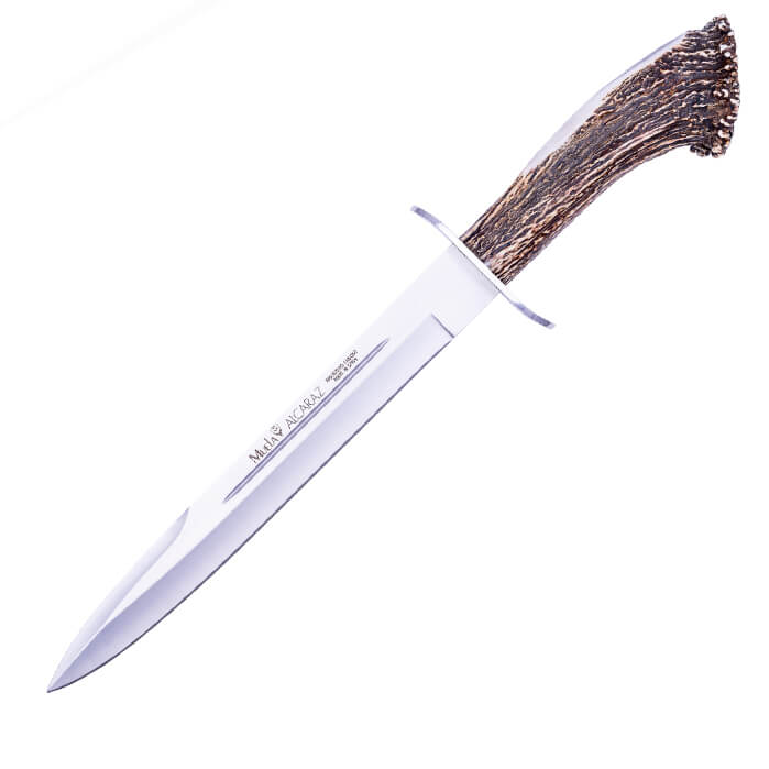 Cuchillo de caza Muela Alcaraz-26 con puño asta de ciervo con ro...