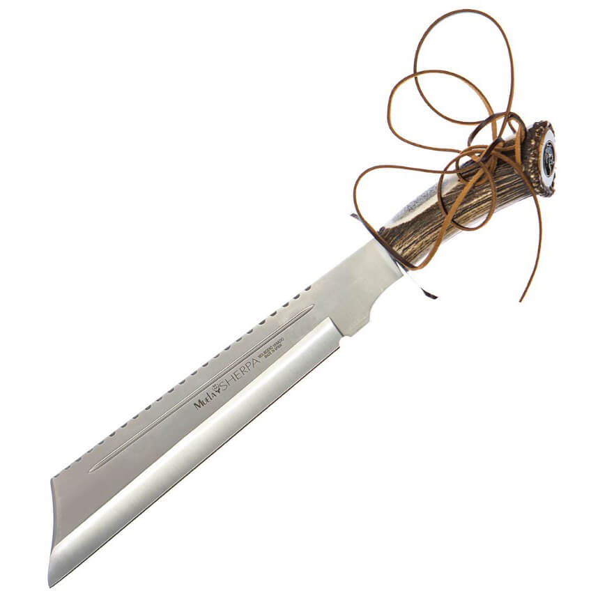 Machete de caza Muela Sherpa-28S con mango de asta de ciervo y ho...