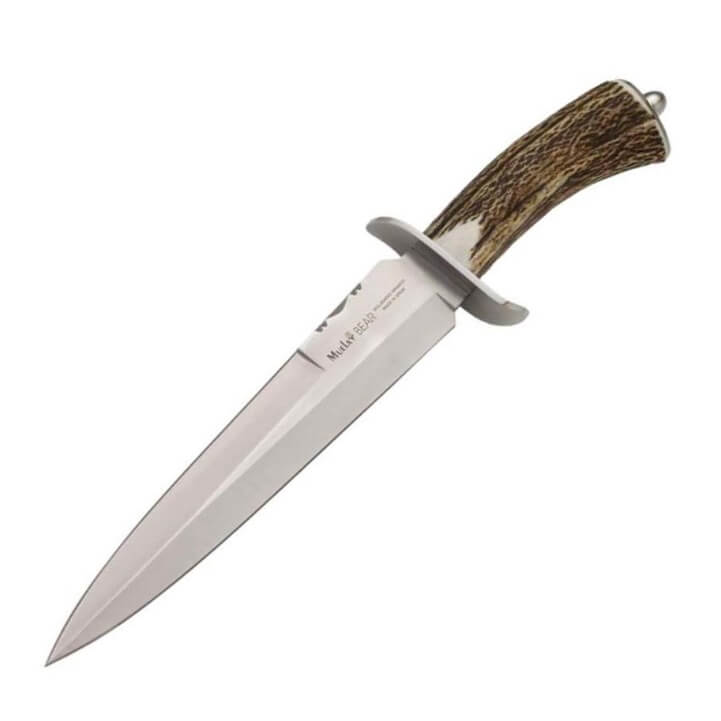 Cuchillo de caza Muela Bear-24A con mango de asta de ciervo con p...