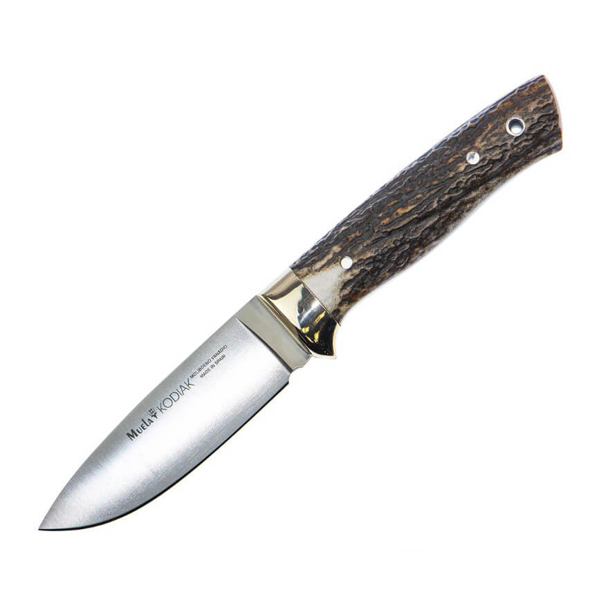 Cuchillo de caza Muela Kodiak con cachas de asta de ciervo y viro...