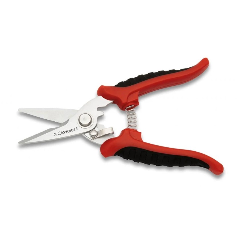 Tijeras corta todo de 18.5 cm con mango aislante 3 Claveles