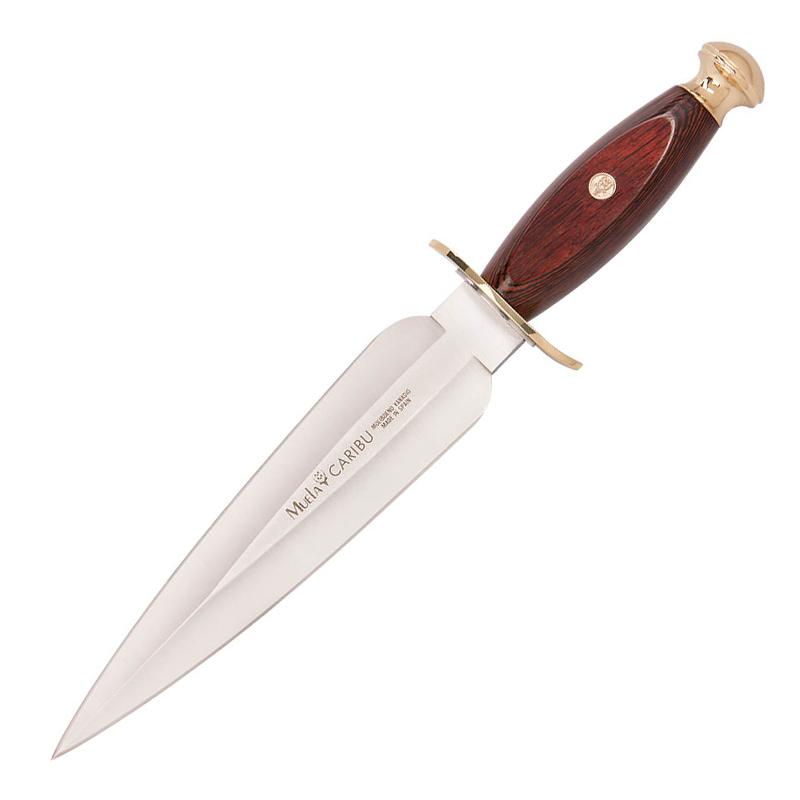 Cuchillo de remate Muela Caribu con puño de madera prensada cora...