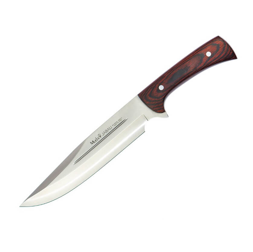 Cuchillo de caza Muela Jabalí con puño de madera prensada coral...
