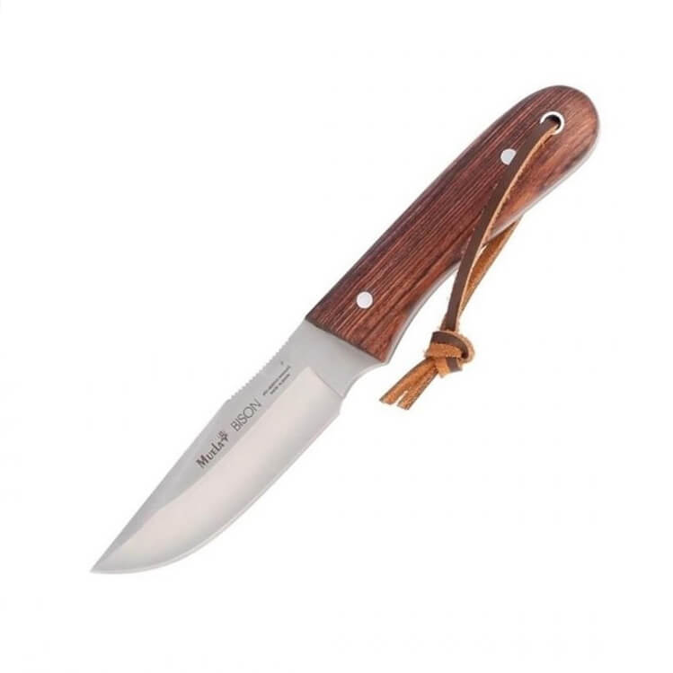 cuchillo de caza Muela Bison 9NL con mango de madera de palo viol...
