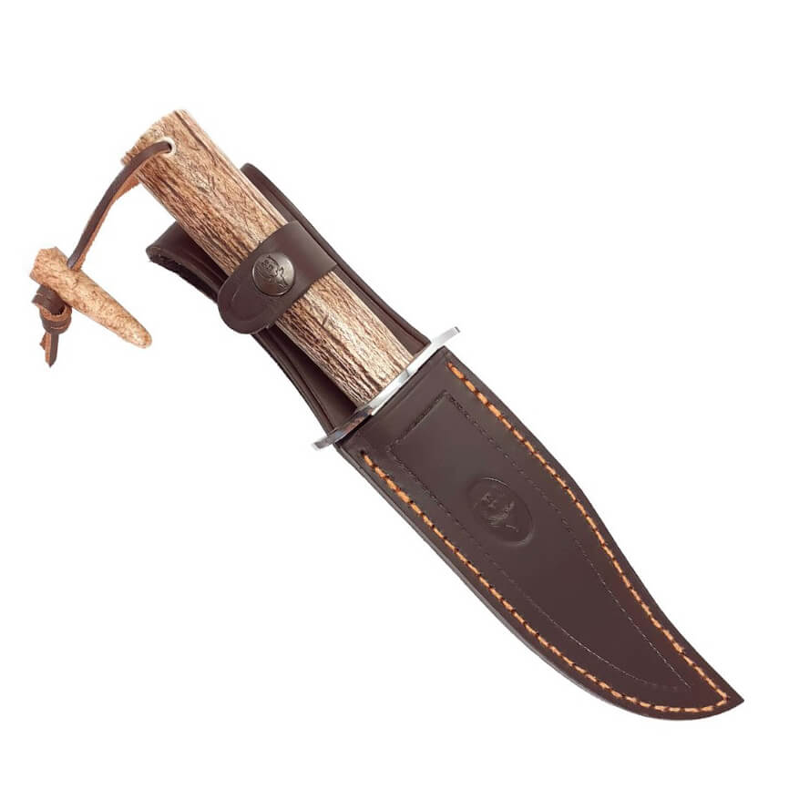 Cuchillo de caza Muela Gred-16 con mango de asta de ciervo y hoja de 16 cm