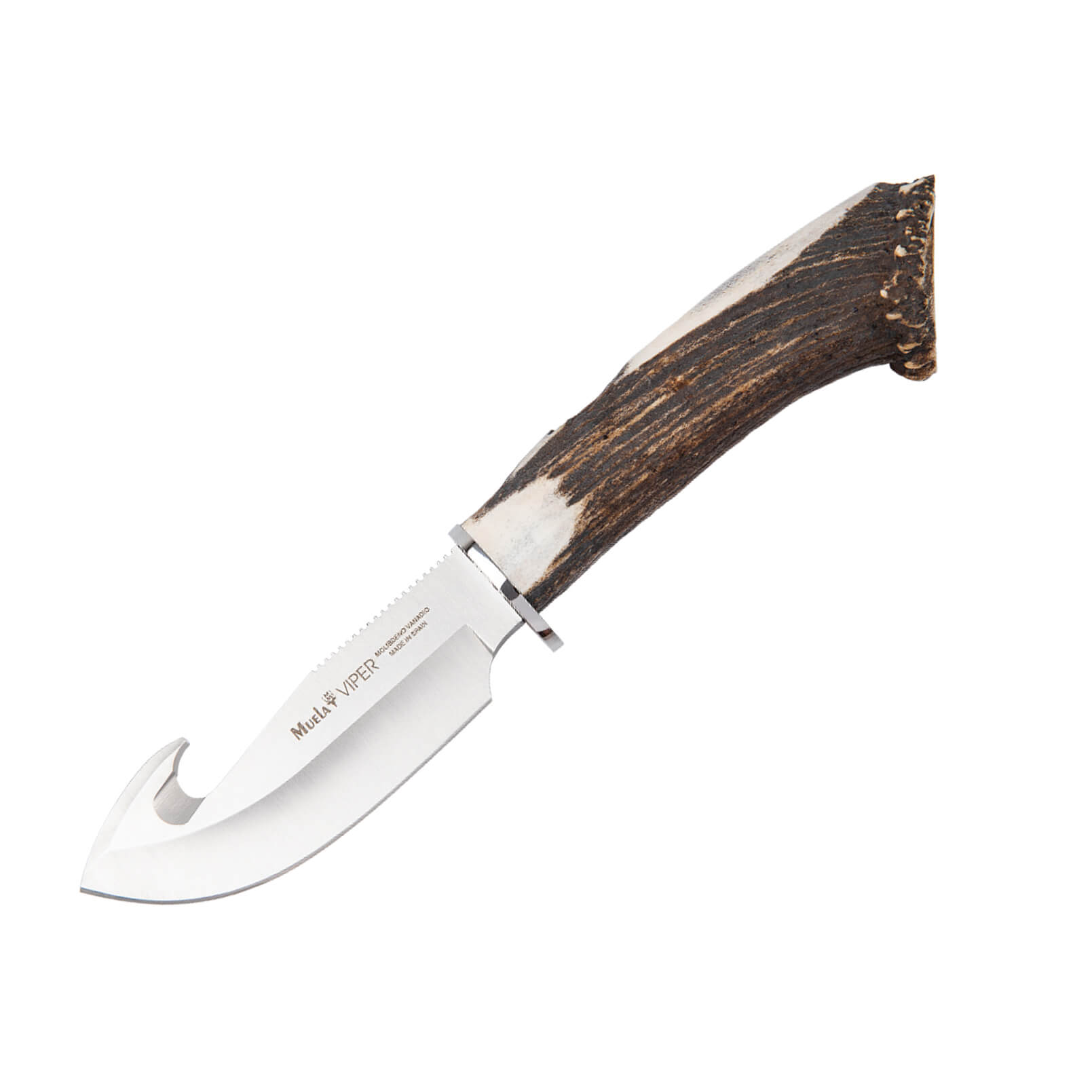 Cuchillo de caza Muela Viper-11S con mango de asta de ciervo y ho...