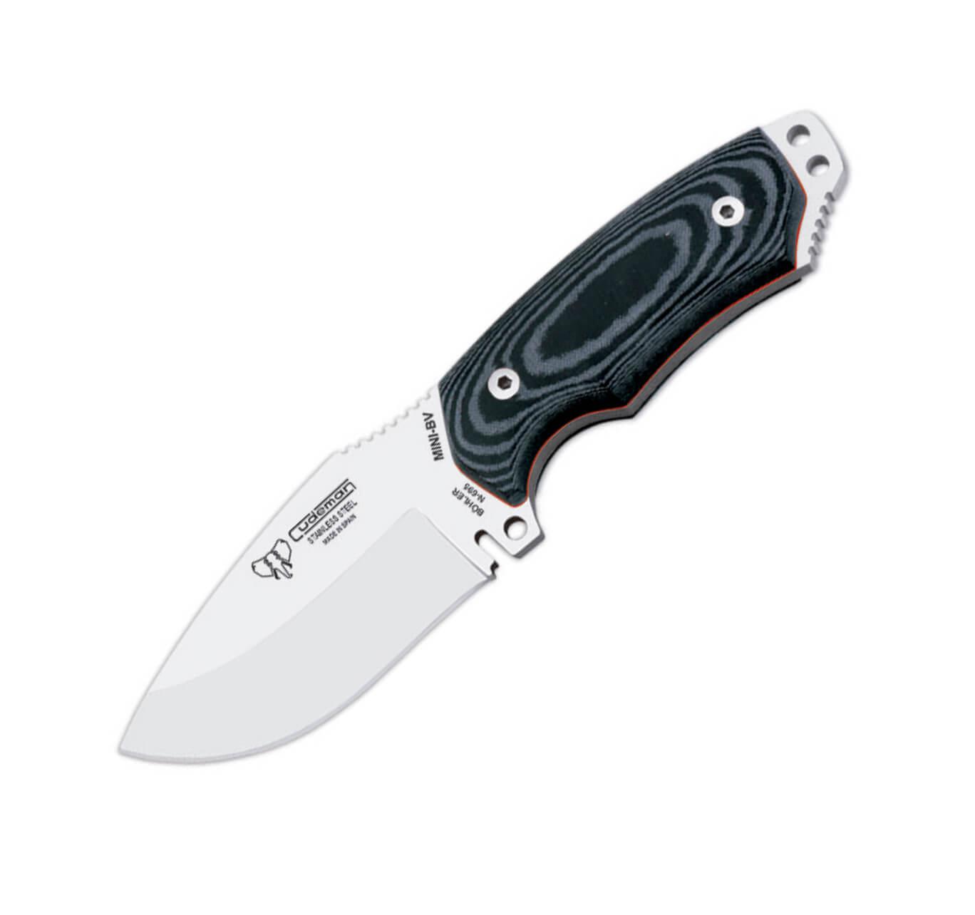 Cuchillo Cudeman Mini Boina Verde. Mango micarta negra. Acero BÖ...