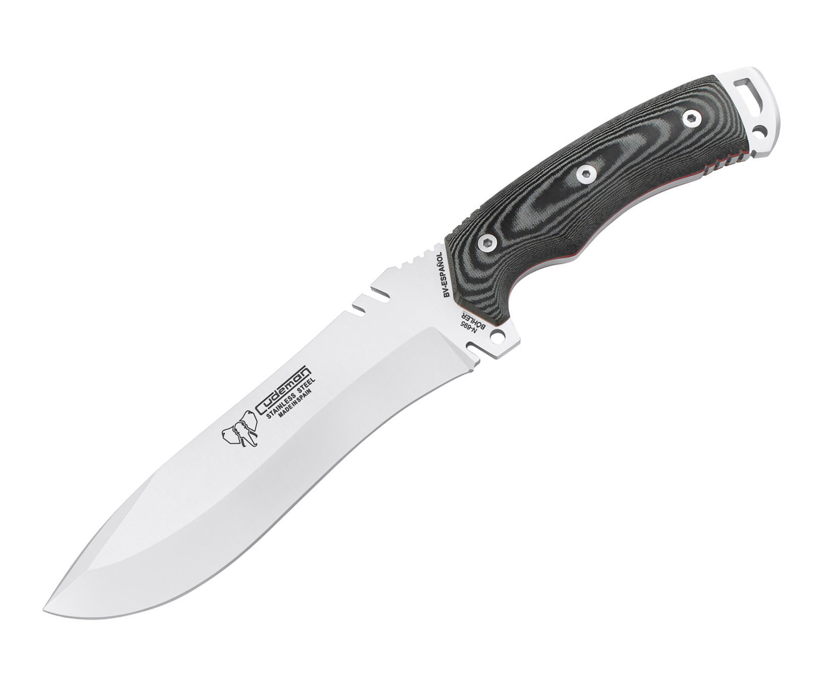 Cuchillo Boina Verde Español con mango de micarta negra