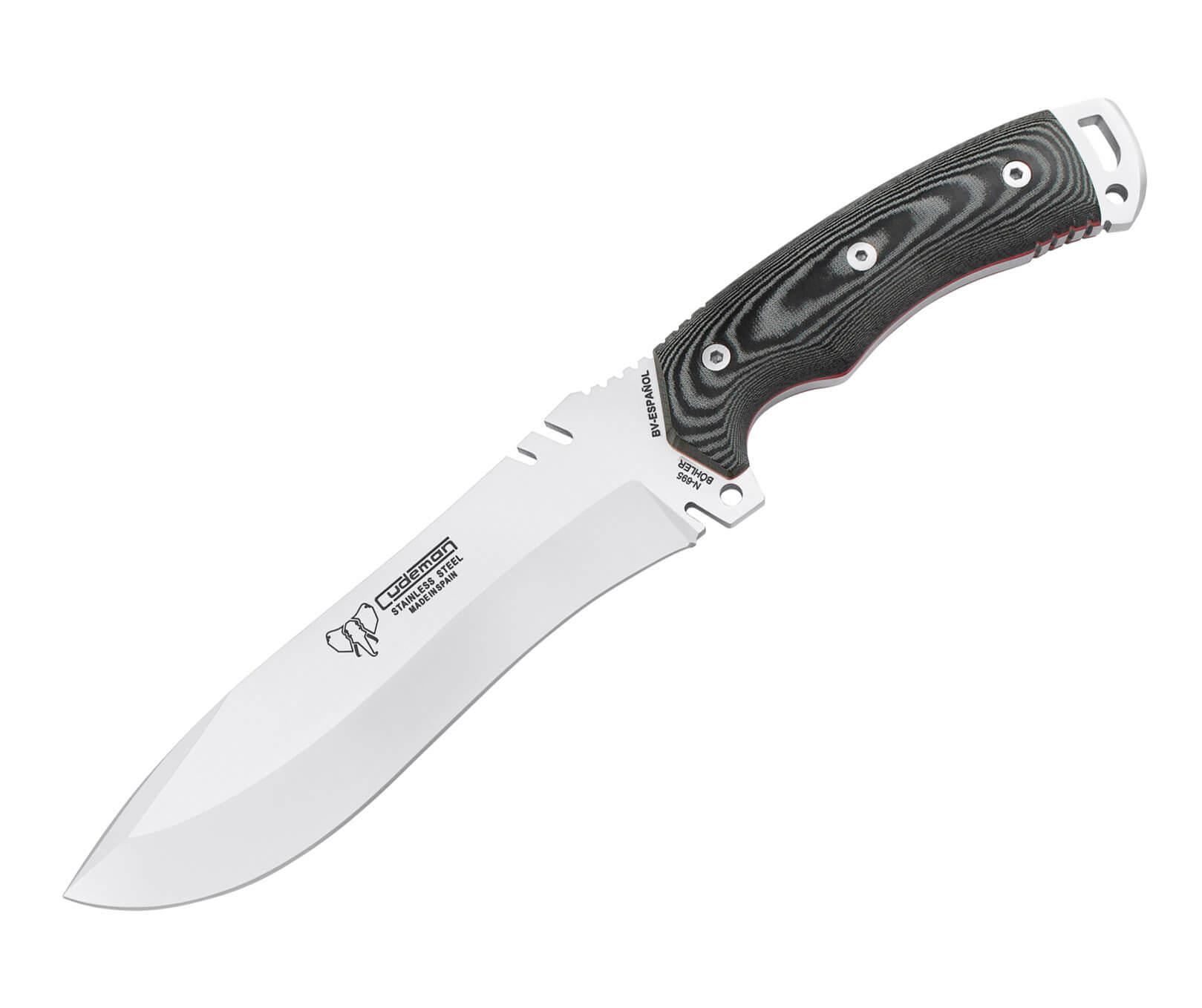 Cuchillo Boina Verde Español con mango de micarta negra y funda ...