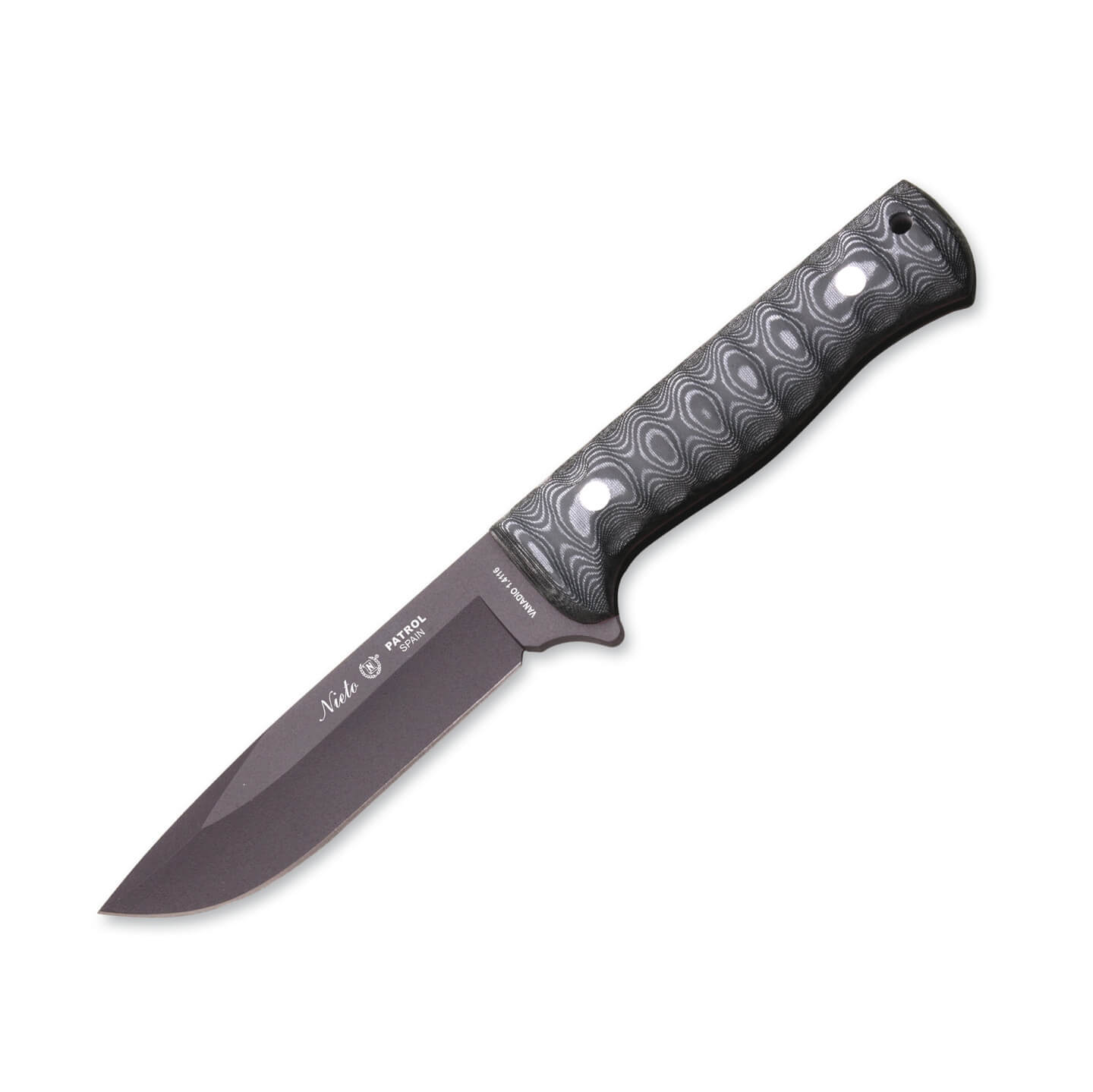 Cuchillo táctico Nieto Patrol Combate con mango de micarta negra...