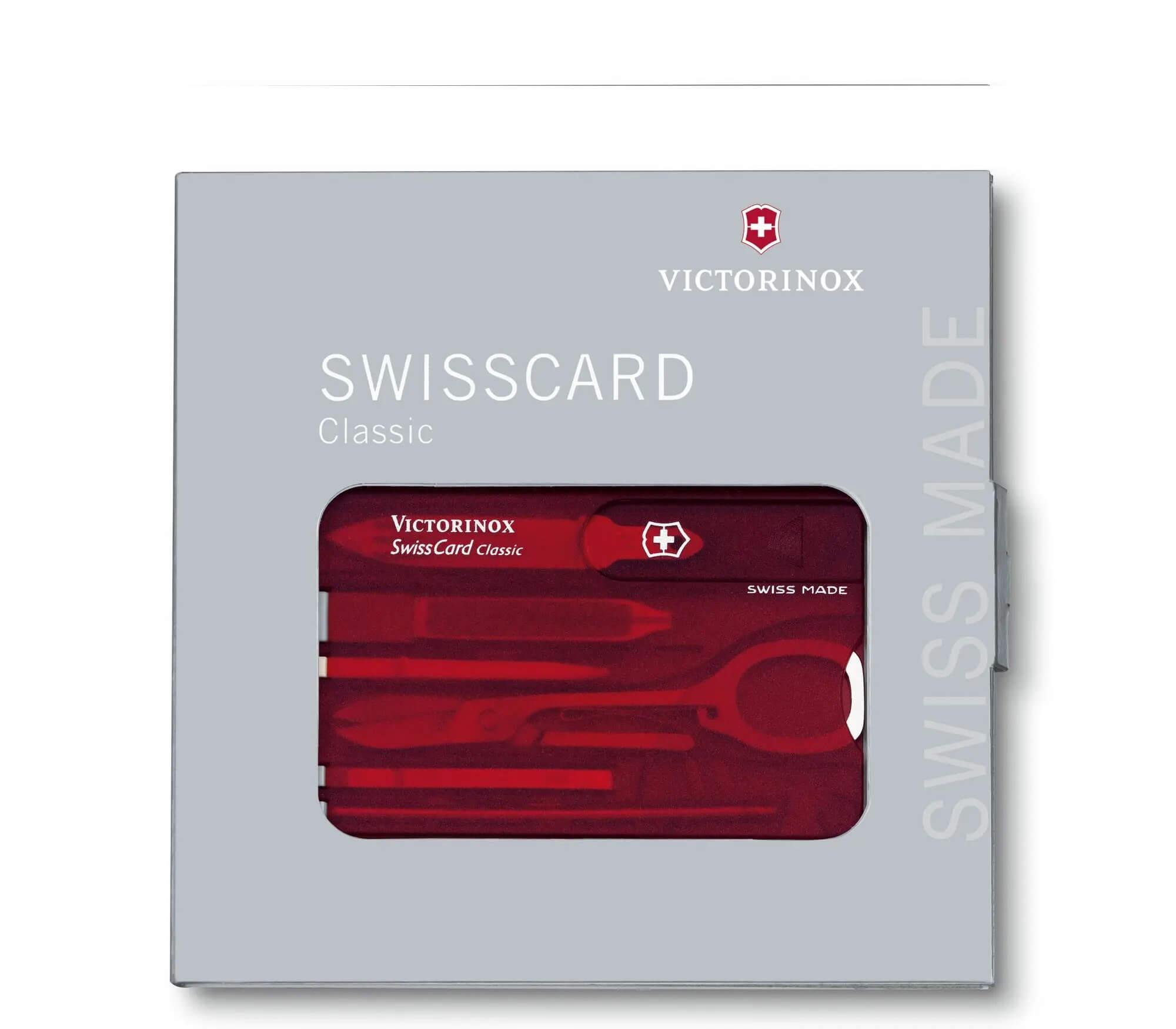 Tarjeta suiza clásica Victorinox roja con 10 funciones