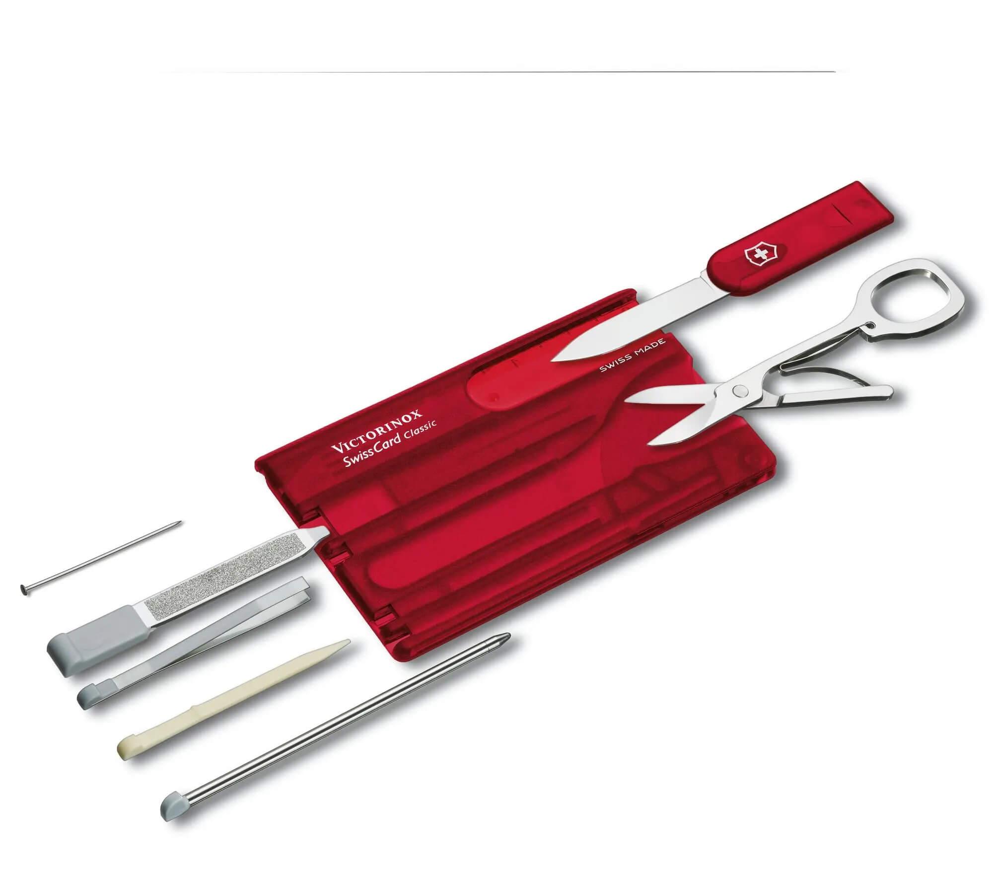 Tarjeta suiza clásica Victorinox roja con 10 funciones