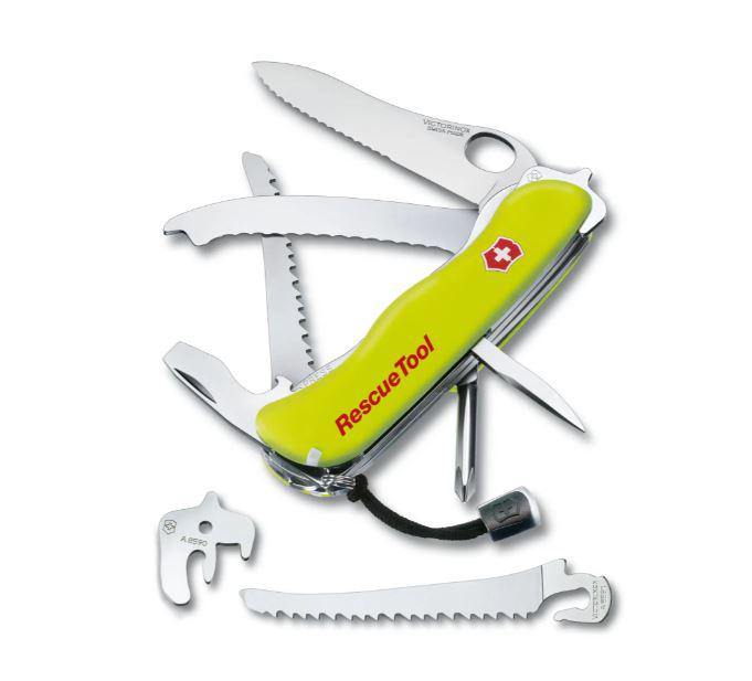 Victorinox Rescue Tool amarilla fluorescente con hoja bloqueable