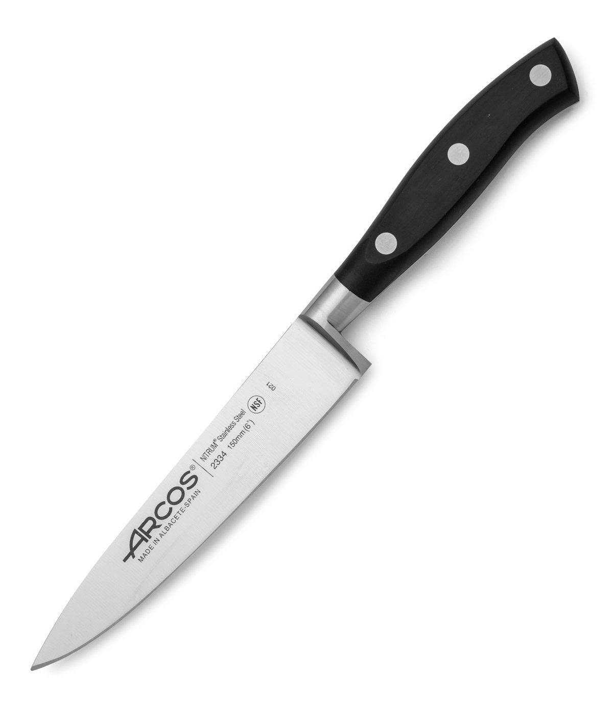 Cuchillo cocinero Arcos Riviera Negra con hoja de acero NITRUM de...