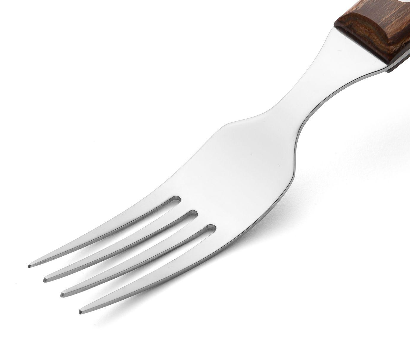 Tenedor churrasco de madera de haya comprimida set 12 unidades Arcos