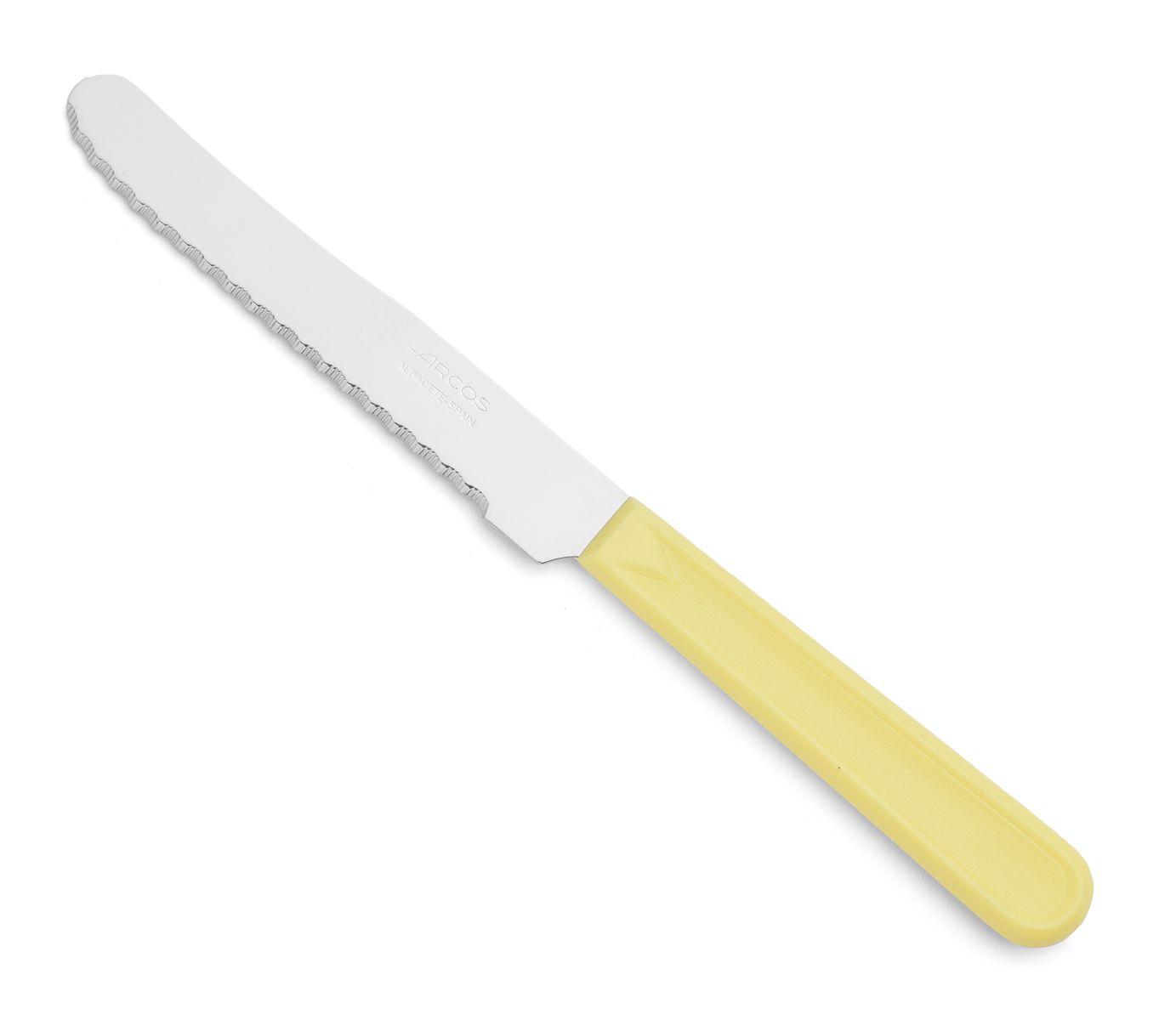 Cuchillo de mesa Arcos caja de 60 unidades mango de polipropileno amarillo
