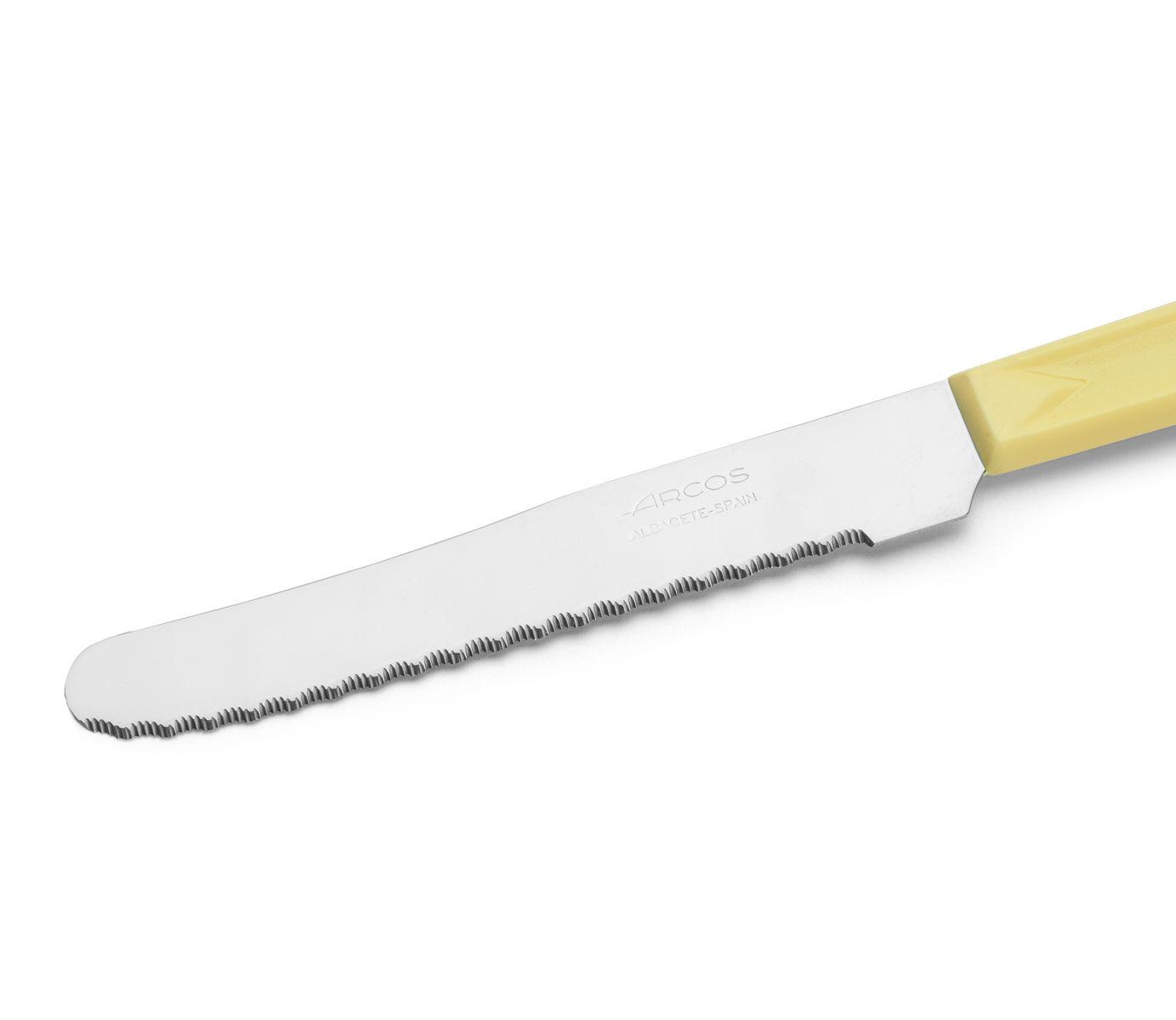 Cuchillo de mesa Arcos caja de 60 unidades mango de polipropileno amarillo