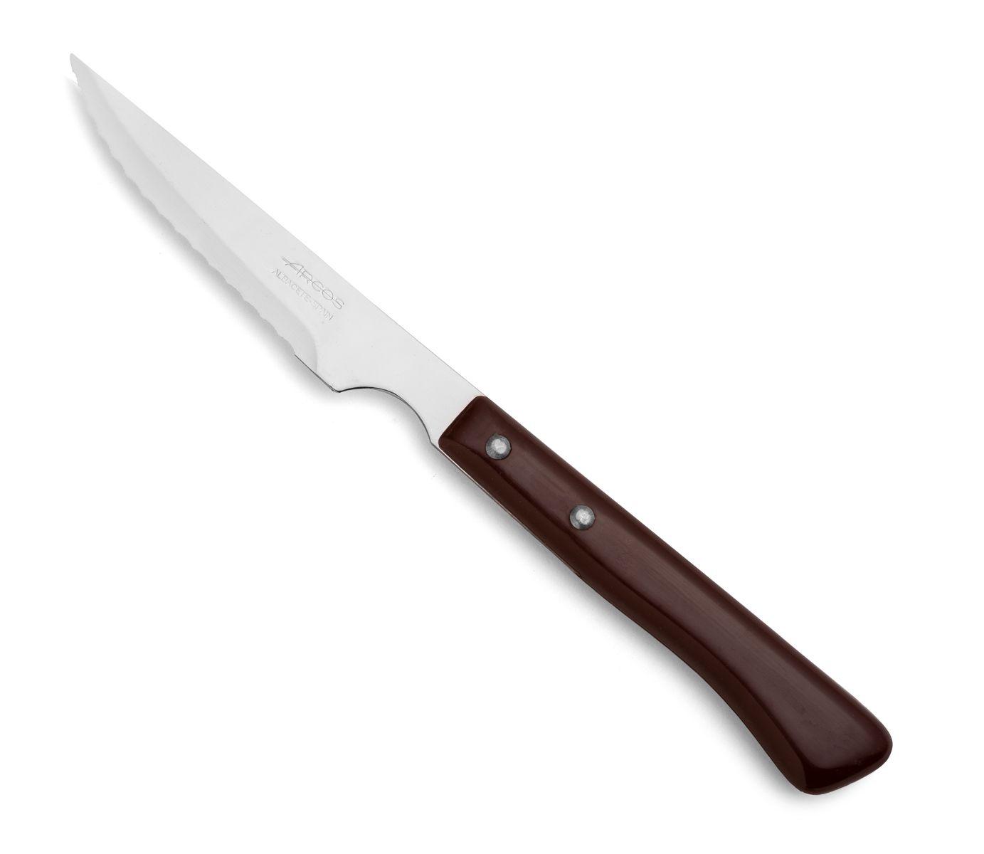 Cuchillos chuleteros Arcos Set de 12 unidades mango de poliamida marrón